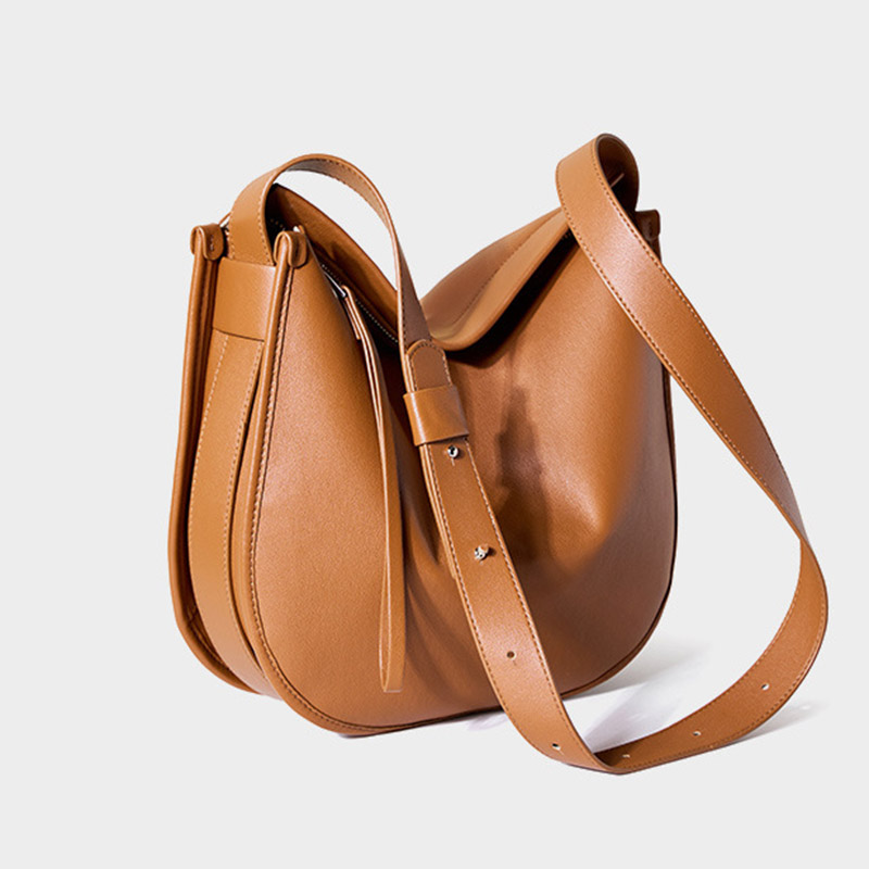 Women's Vintage Leather Crossbody Shoulder Bags With Zipper Closure