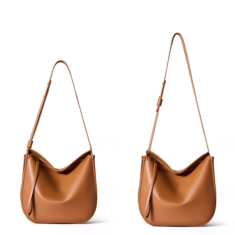 Women's Vintage Leather Crossbody Shoulder Bags With Zipper Closure