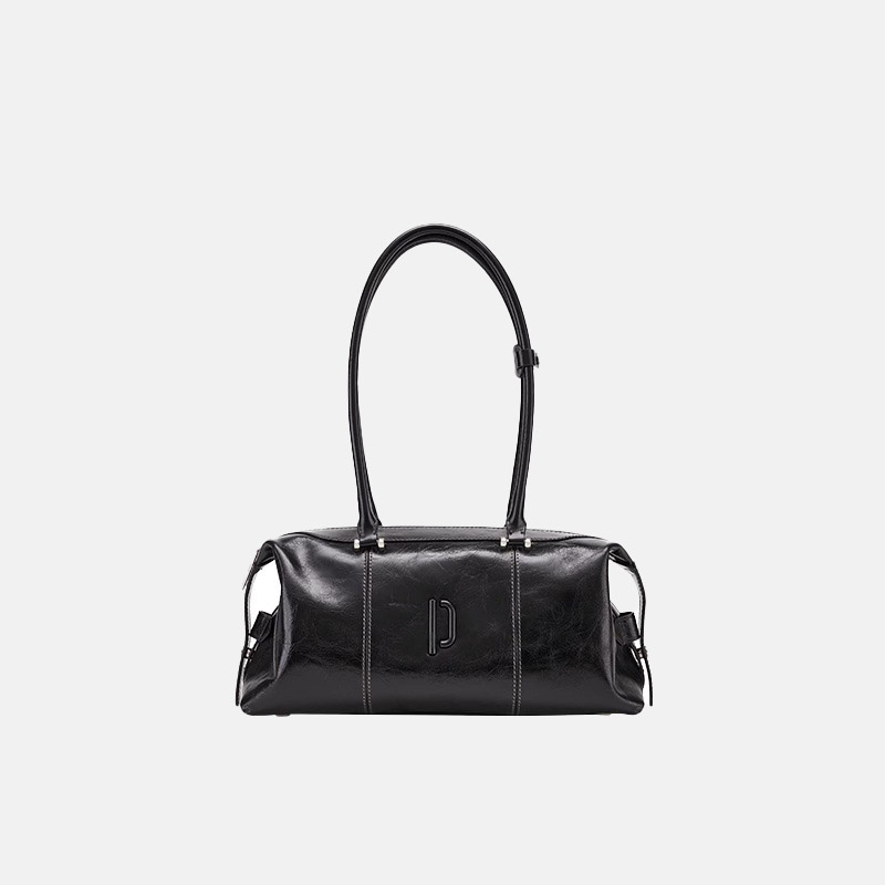 Women's Vintage Oiled Pillow-Shaped Single Shoulder Baguette Bag