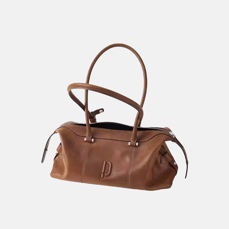 Women's Vintage Oiled Pillow-Shaped Single Shoulder Baguette Bag