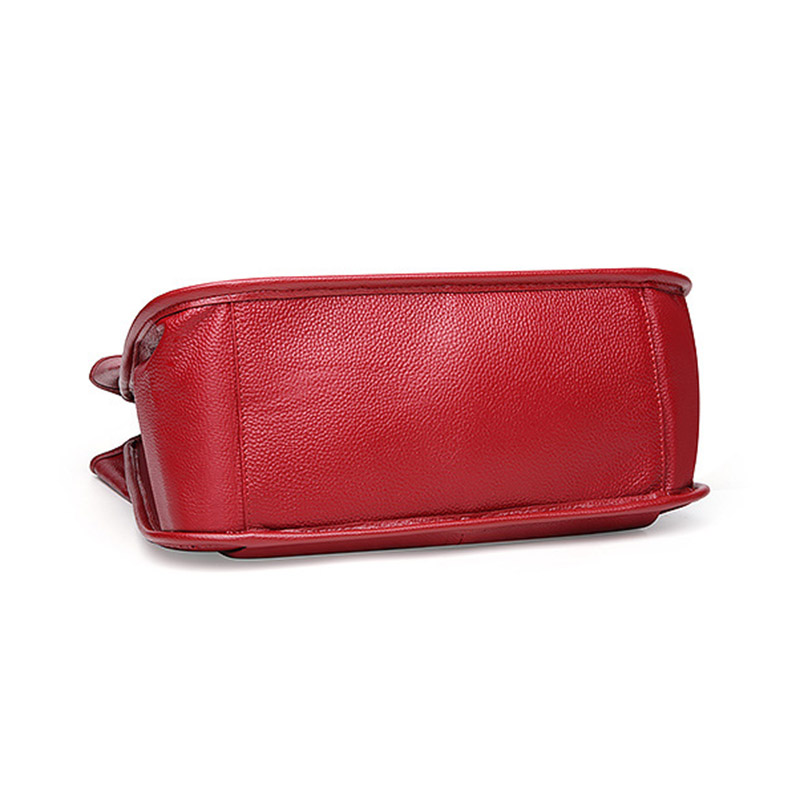 Women's Vintage Top-Grain Leather Zipper Shoulder Tote Bag