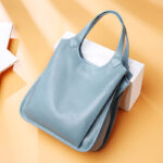 Women's Vintage Top-Grain Leather Zipper Shoulder Tote Bag