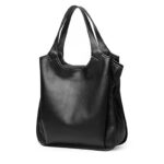 Women's Vintage Top-Grain Leather Zipper Shoulder Tote Bag