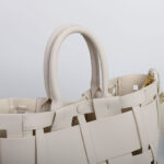 Damen Minimalistisch Geflochtenes Gespaltenes Leder Hohle Crossbody Schulterriemen Tote Handtasche