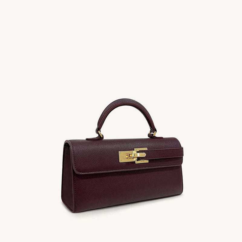 Sac à main en cuir véritable pour femmes avec fermeture en or