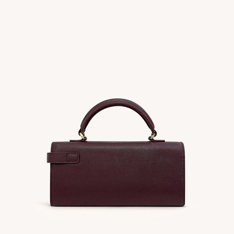 Sac à main en cuir véritable pour femmes avec fermeture en or