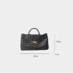 Women's Woven Leather Bow Rope Crossbody Shoulder Handbag