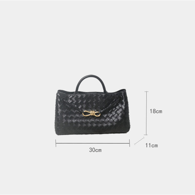 Women's Woven Leather Bow Rope Crossbody Shoulder Handbag