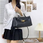 Women's Woven Leather Bow Rope Crossbody Shoulder Handbag