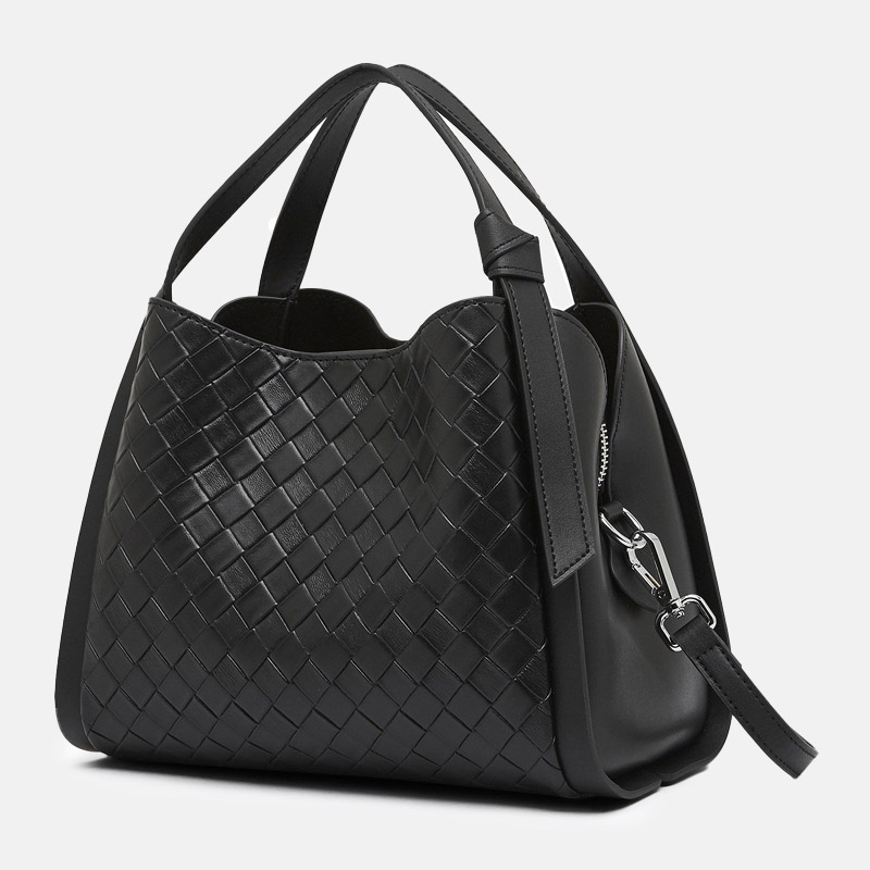 Sac à main en cuir tressé pour femmes, à bandoulière