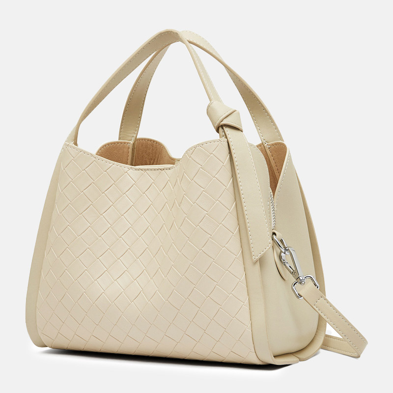 Sac à main en cuir tressé pour femmes, à bandoulière