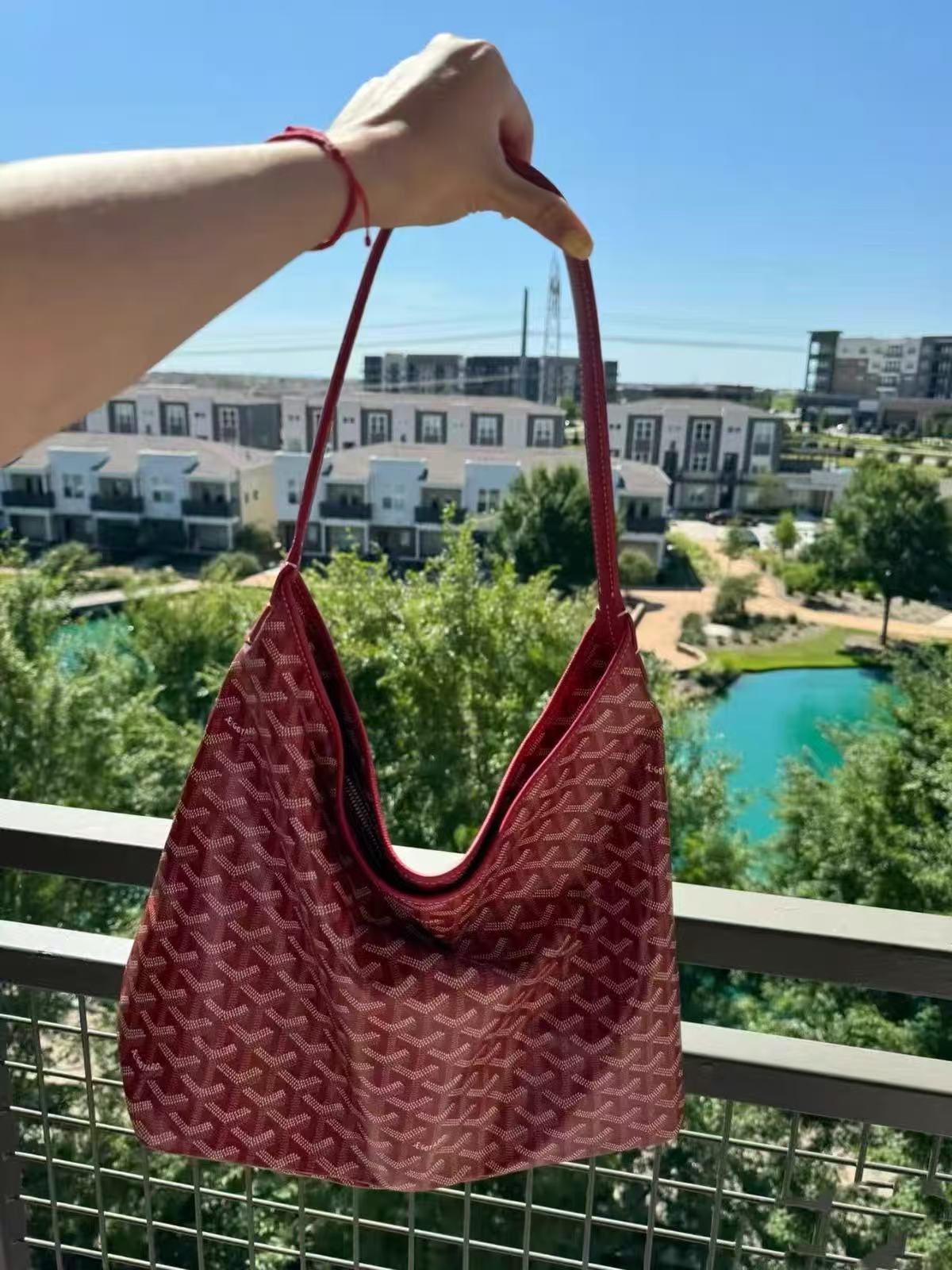 Women’s Leather PVC Printed Canvas Hobo Shoulder Bag photo review