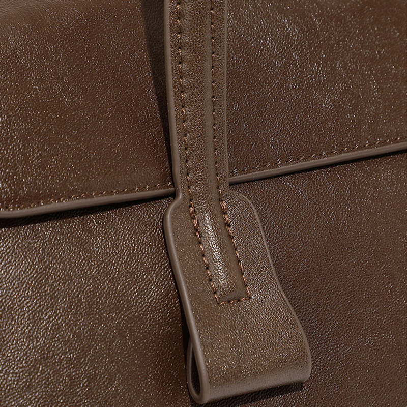 Women's Cowhide Leather Pillow-Shaped Minimalist Baguette Bag
