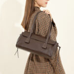 Women's Cowhide Leather Pillow-Shaped Minimalist Baguette Bag