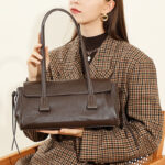Women's Cowhide Leather Pillow-Shaped Minimalist Baguette Bag
