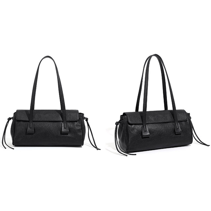Women's Cowhide Leather Pillow-Shaped Minimalist Baguette Bag
