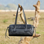 Women's Cowhide Leather Pillow-Shaped Minimalist Baguette Bag