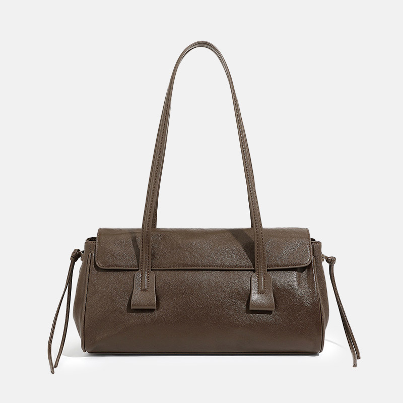 Women's Cowhide Leather Pillow-Shaped Minimalist Baguette Bag