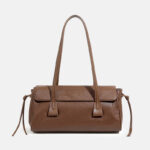 Women's Cowhide Leather Pillow-Shaped Minimalist Baguette Bag