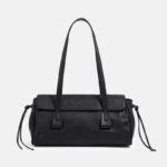 Women's Cowhide Leather Pillow-Shaped Minimalist Baguette Bag