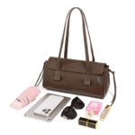 Women's Cowhide Leather Pillow-Shaped Minimalist Baguette Bag