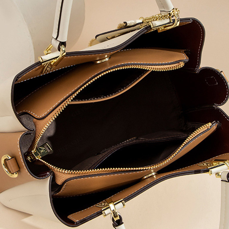 Sacs fourre-tout à bandoulière en cuir véritable pour femmes