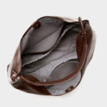 Women's Minimalist Cowhide Leather Hobo Shoulder Bag With Magnetic Closure