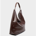 Women's Minimalist Cowhide Leather Hobo Shoulder Bag With Magnetic Closure
