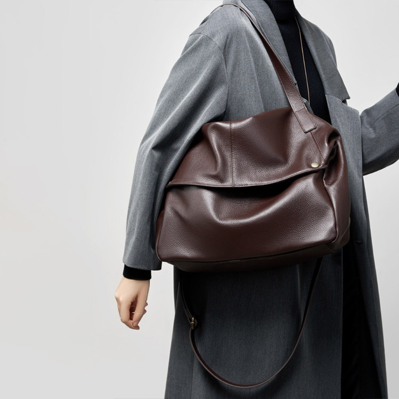 Women's Minimalist Cowhide Leather Shoulder Crossbody Bag