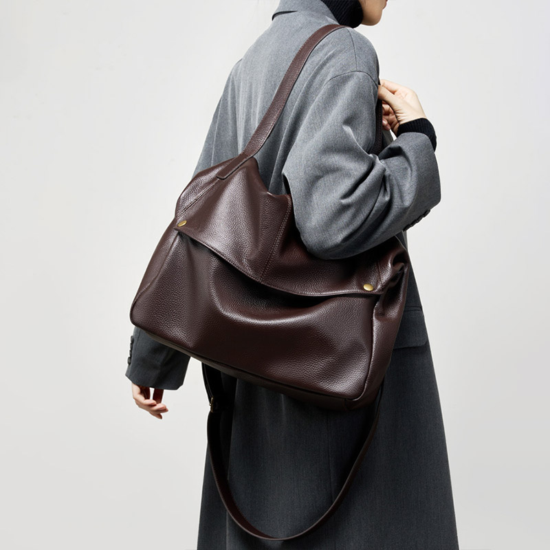 Women's Minimalist Cowhide Leather Shoulder Crossbody Bag