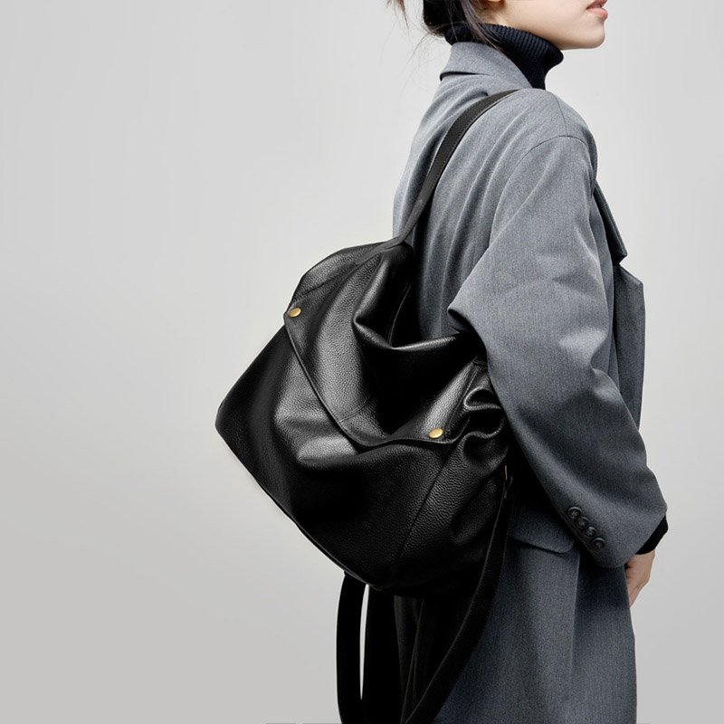 Women's Minimalist Cowhide Leather Shoulder Crossbody Bag