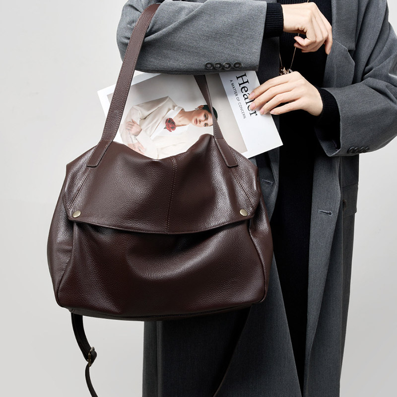 Women's Minimalist Cowhide Leather Shoulder Crossbody Bag