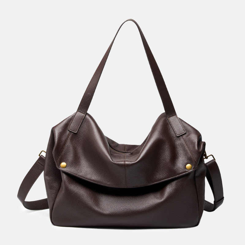 Women's Minimalist Cowhide Leather Shoulder Crossbody Bag