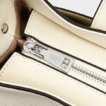 Women's Minimalist Full-Grain Leather Crossbody Shoulder Strap Bucket Handbag With Buckle Closure