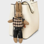 Women's Minimalist Full-Grain Leather Crossbody Shoulder Strap Bucket Handbag With Buckle Closure
