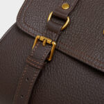 Sac à main en cuir de grain supérieur tressé pour femmes, avec bandoulière et quincaillerie dorée
