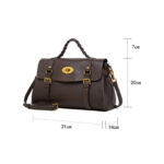 Sac à main en cuir de grain supérieur tressé pour femmes, avec bandoulière et quincaillerie dorée