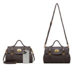 Sac à main en cuir de grain supérieur tressé pour femmes, avec bandoulière et quincaillerie dorée