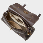Sac à main en cuir de grain supérieur tressé pour femmes, avec bandoulière et quincaillerie dorée