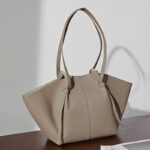 Women's Minimalist Top-Grain Leather Wing-Shaped Shoulder Tote Bags