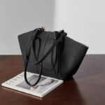 Women's Minimalist Top-Grain Leather Wing-Shaped Shoulder Tote Bags