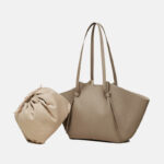 Women's Minimalist Top-Grain Leather Wing-Shaped Shoulder Tote Bags