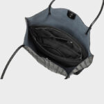 Minimalistische Damen gewebte geteilte Leder Umhängetaschen In Schwarz