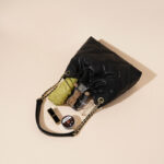 Women's Quilted Top Grain Leather Chain Shoulder Strap Bucket Handbags