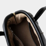 Sac à main à bandoulière en cuir de grain supérieur en forme de coquillage avec fermeture verrouillée pour femmes