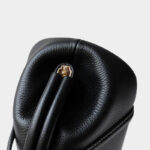 Sac à main à bandoulière en cuir de grain supérieur en forme de coquillage avec fermeture verrouillée pour femmes