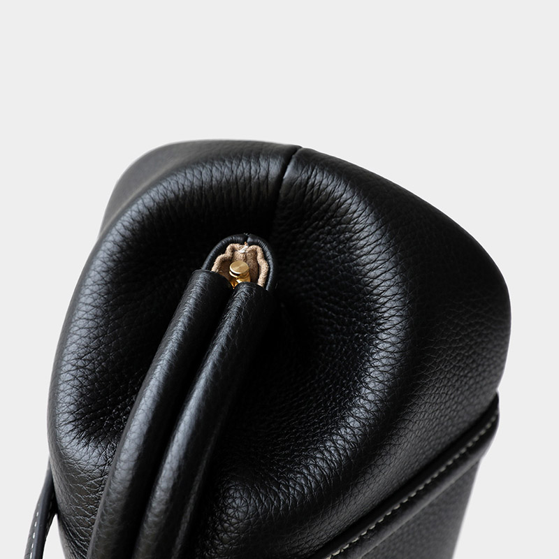 Sac à main à bandoulière en cuir de grain supérieur en forme de coquillage avec fermeture verrouillée pour femmes