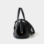 Sac à main à bandoulière en cuir de grain supérieur en forme de coquillage avec fermeture verrouillée pour femmes