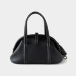 Sac à main à bandoulière en cuir de grain supérieur en forme de coquillage avec fermeture verrouillée pour femmes
