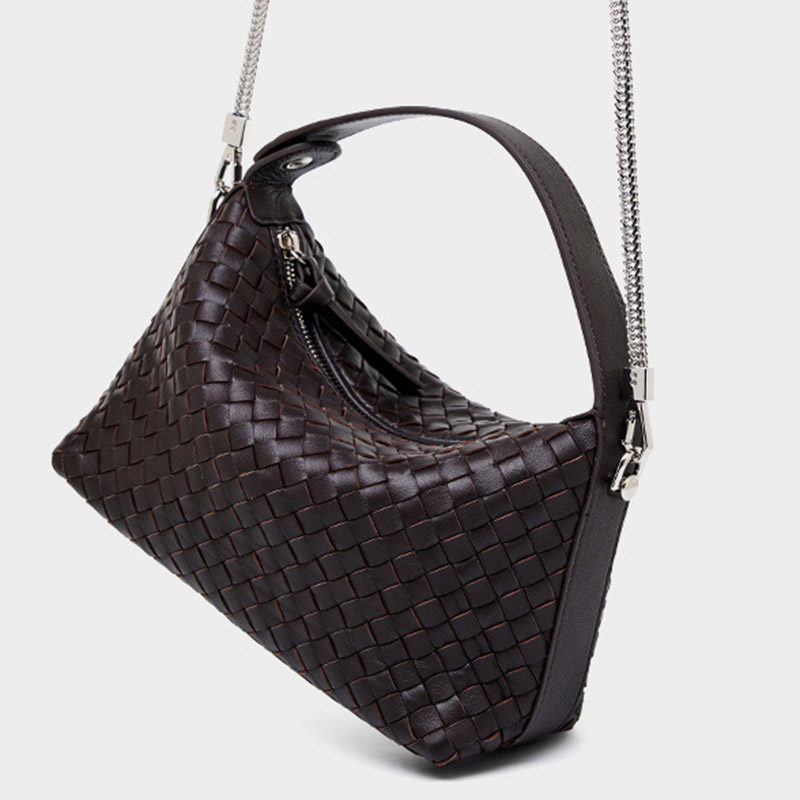 Women's Woven Lambskin Pillow Chain Crossbody Shoulder Handbags